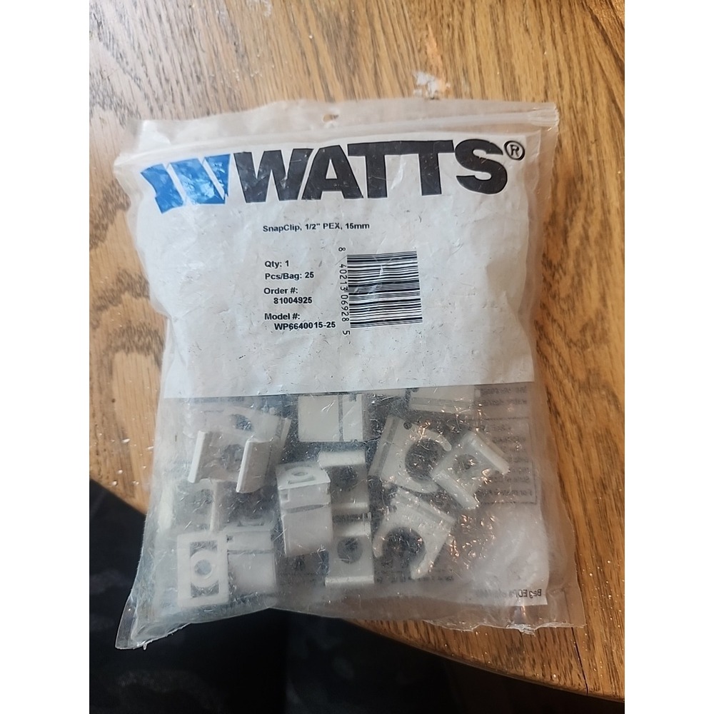 Watts Clip 1/2" Pex 15mm Qty 1 Bag 25